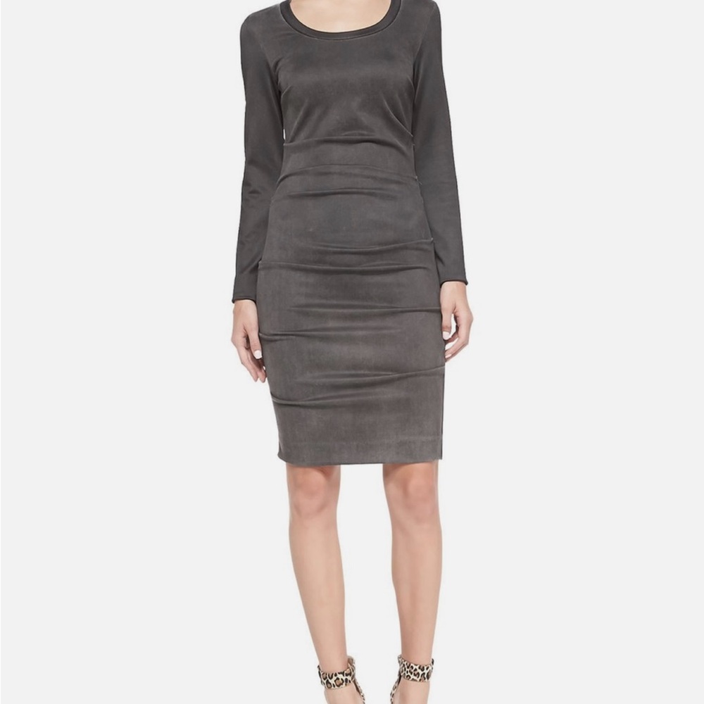 Nicole Miller Charcoal Long Sleeve Dress